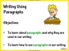 Writing Using Paragraphs Teaching Resources (slide 2/18)
